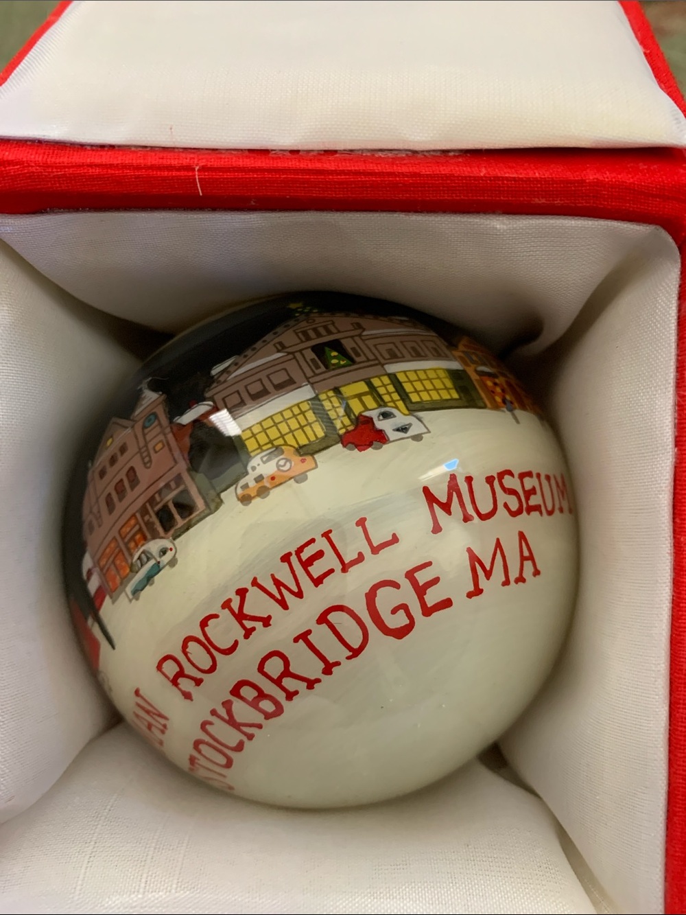 Norman Rockwell Holiday Ornament - White, Red, Yellow, Black